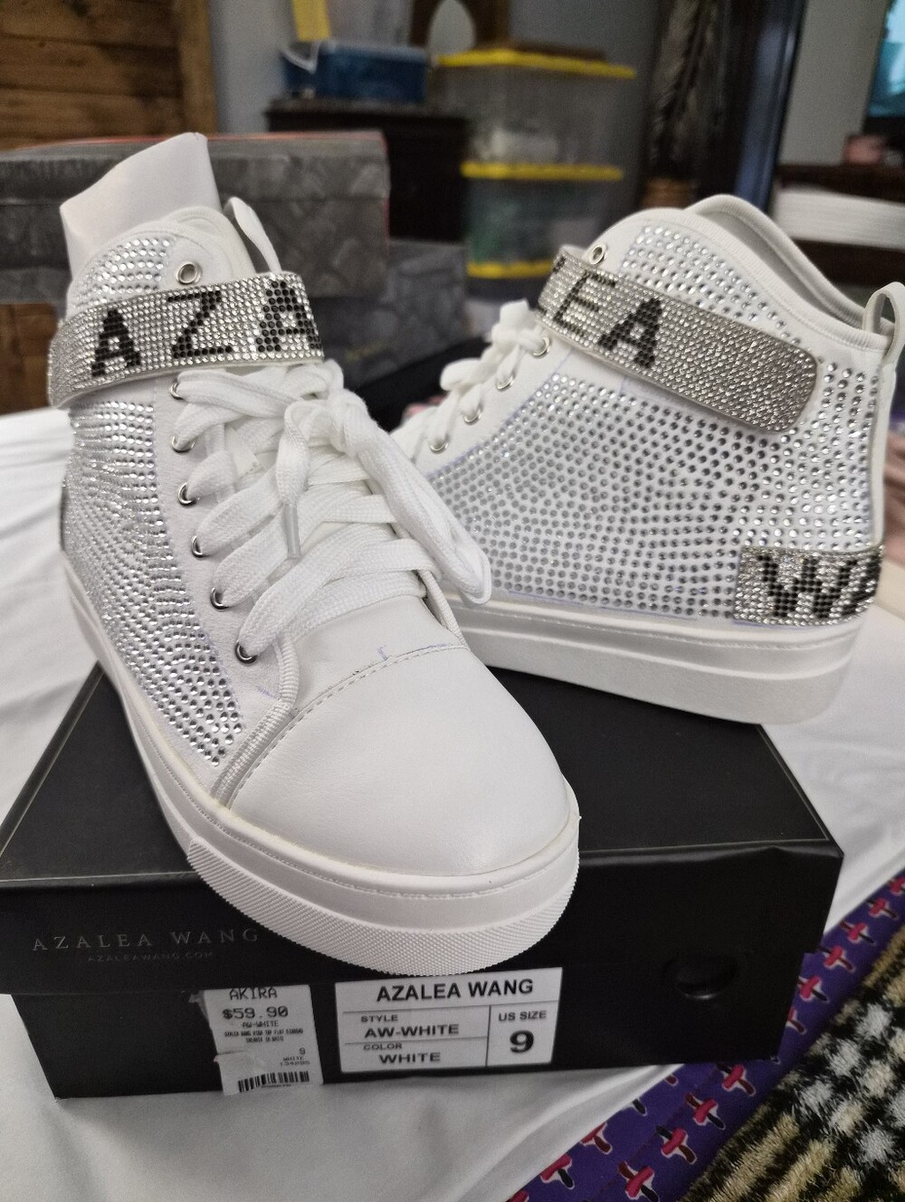 Azalea Wang Rhinstone Encrusted Sneakers